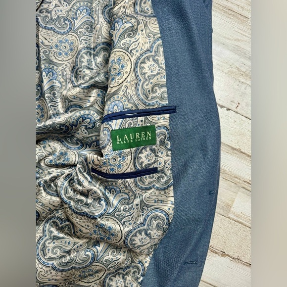 Lauren Ralph Lauren Blazer Jacket Men's 48L Blue Classic Liner Paisley Pattern - Picture 11 of 11